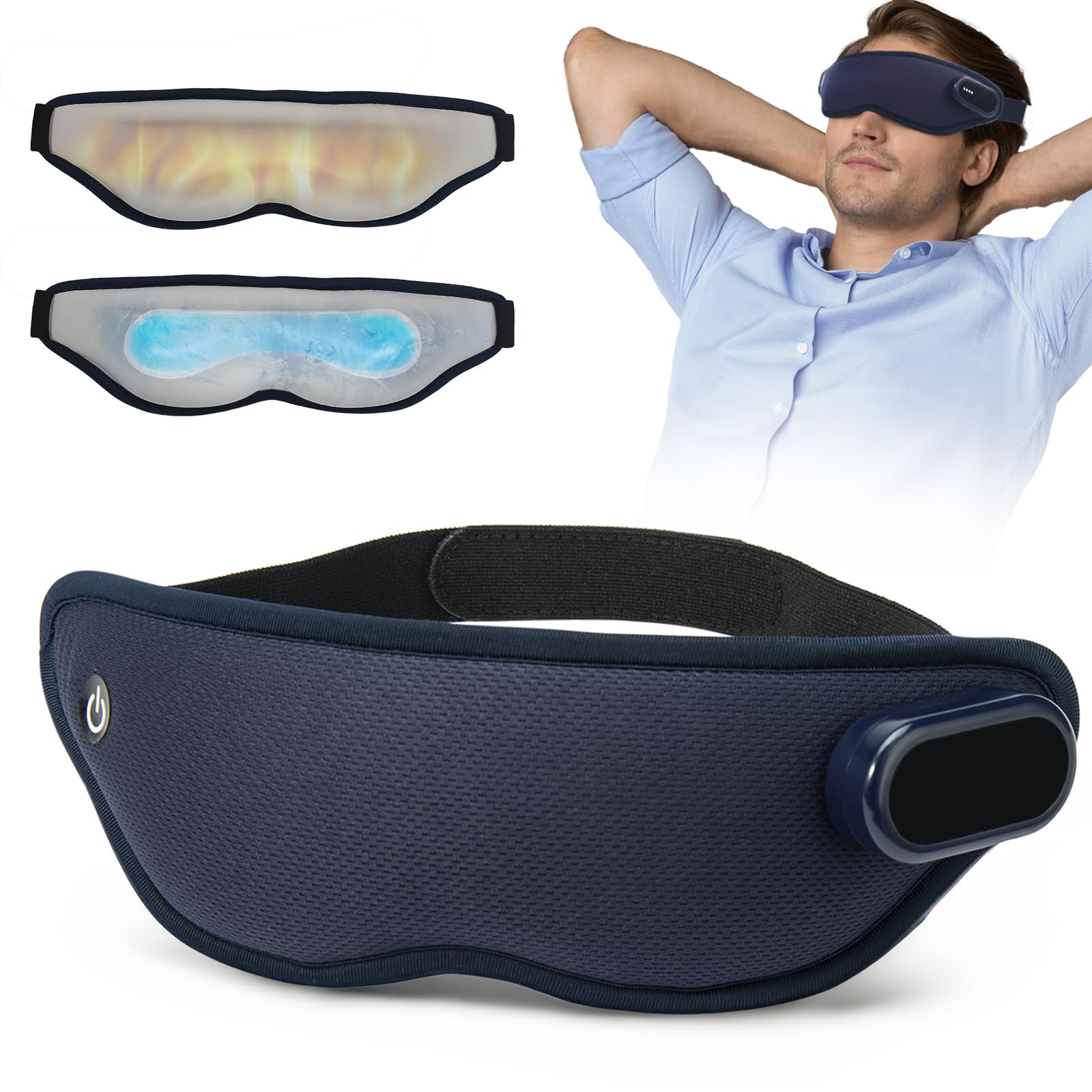 Photo 1 of Eye Massager with Heat and Cooling Gel Mask, Birthday Valentine's Day Gifts, Heated Eye Mask Massager for Dry Eyes, Sleep Eye Mask for Eye Relax, Reduce Eye Strain, Improve Sleep, Eye Care Gifts