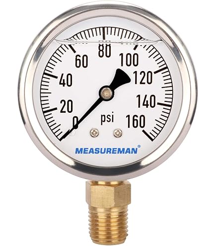 Produktbild von Demiawaking Dry Utility Vacuum Pressure Gauge - Blk. Steel 1/4 NPT