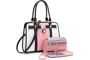 QIYUER Handbags Sets For Women Shoulder Bags Top Handle Work Satchel Tote Purses Set With Matching Wallet 2pcs