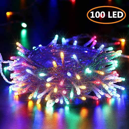 Luci Di Natale.Brizlabs Luci Di Natale Multicolor 10m 100 Led Luci Stringa 8 Modalita Impermeabile Cavo Trasparente Catena Luminosa Interno Decorazioni Natalizie Per Giardino Albero Di Natale Matrimonio Amazon It Illuminazione