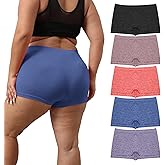 R RUXIA Women's Boyshort Panties Plus Size Boyshorts Underwear for Women Stretch Boxer Briefs 5 Pack