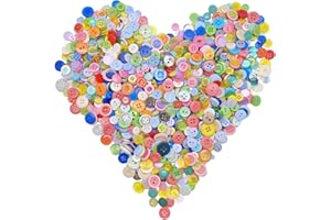 WANBAO 1000 Pcs Buttons, Assorted Sizes Round Buttons for Sewing DIY,Children's Manual Button Painting, Mixed Colors