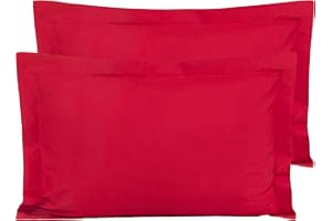 FLXXIE Microfiber King Pillow Shams Set of 2, Fade, Wrinkle and Shrinkage Resistant Soft Pillow Covers with Envelope Closure Euro Sham Covers (Red, 20x36 Inches)