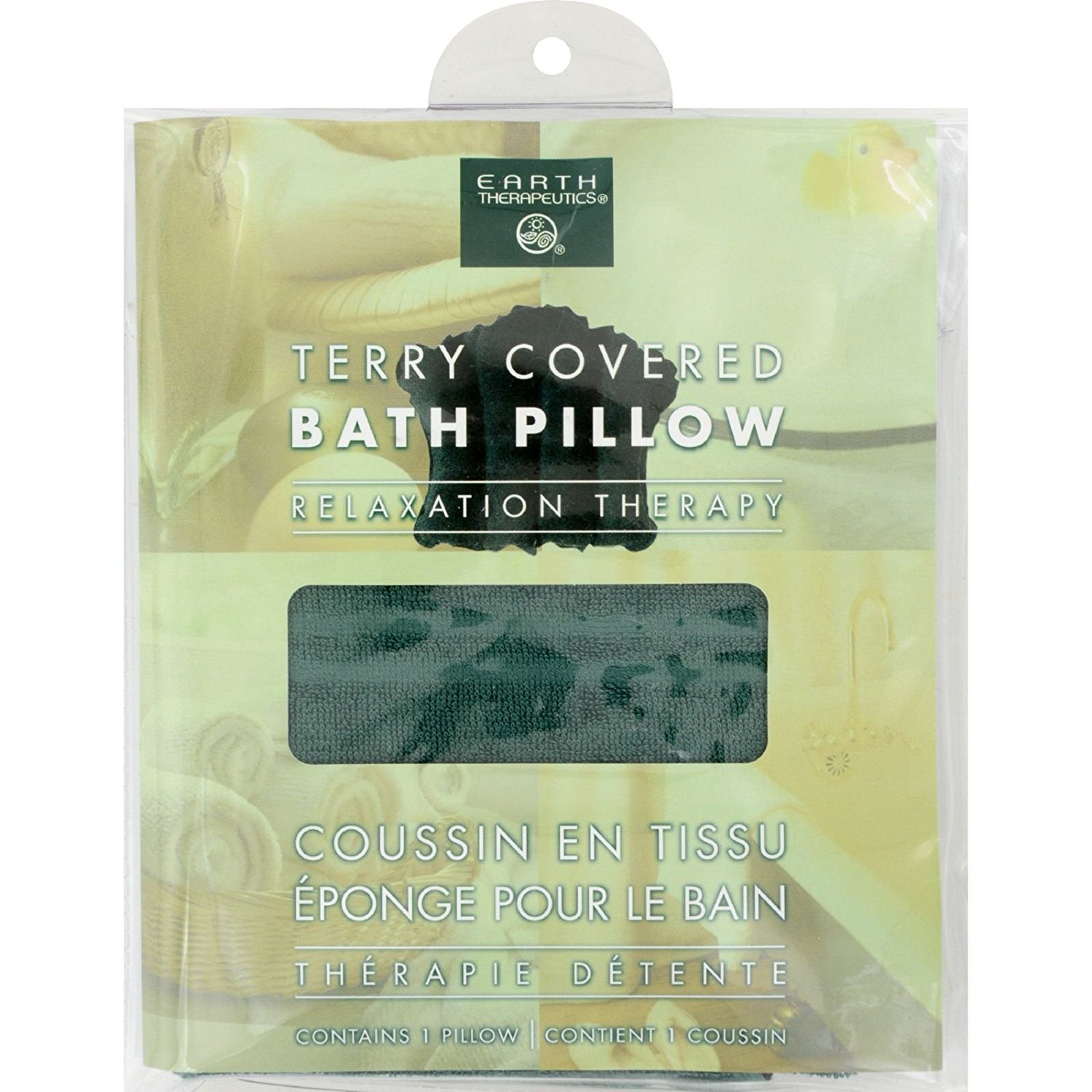 Amazon Com Earth Therapeutics Terry Bath Pillow Green Ct Beauty