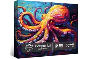 PICKFORU Octopus Puzzle for Adults 1000 Pieces, Colorful Octopus Art Ocean Puzzles for Adults Painting，Challenging Jigsaw Puzzles Animal for Adults