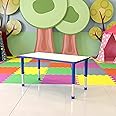 Flash Furniture Wren 23.625''W x 47.25''L Rectangular Blue Plastic Height Adjustable Activity Table with Grey Top