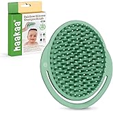 Haakaa Silicone Shampoo Brush - Cradle Cap Brush Comb - Baby Hair Scrubber - Scalp Massager for Newborns & Toddlers - 1pk-Pea