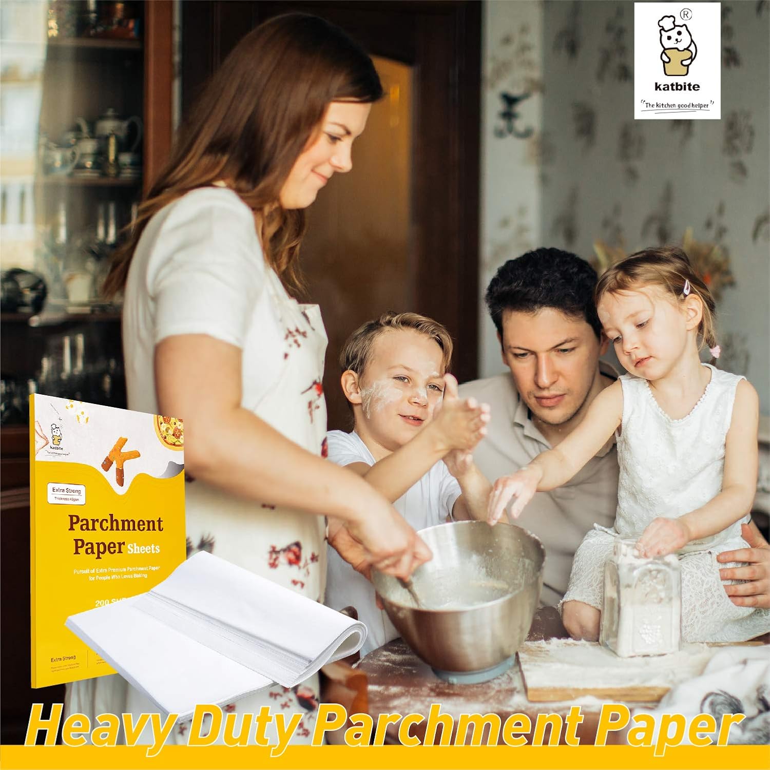 Katbite 200PCS 12x16 In Heavy Duty Flat Parchment Paper, Parchment Paper Sheets for Baking Cookies, Cooking, Frying, Air Fryer, Grilling Rack, Oven（12x16 Inch): Kitchen & Dining