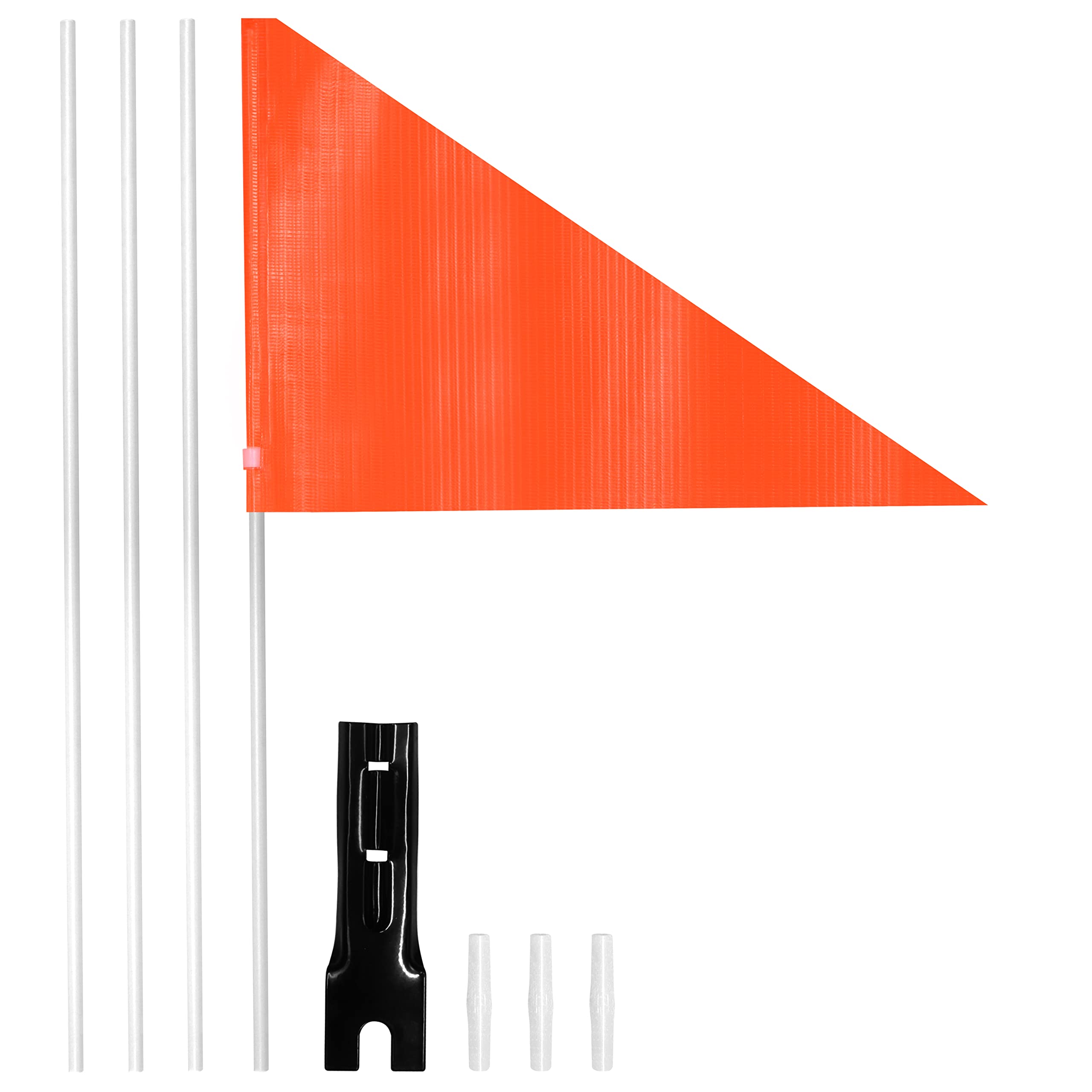 Anley 6Ft Bike Safety Flag with Fiberglass Pole & Mounting Bracket - Adjustable Length, High Visibility & Tear Resistant - Double Sided Bicycle Trailer Safety Flags for Kids & Adults (Orange)