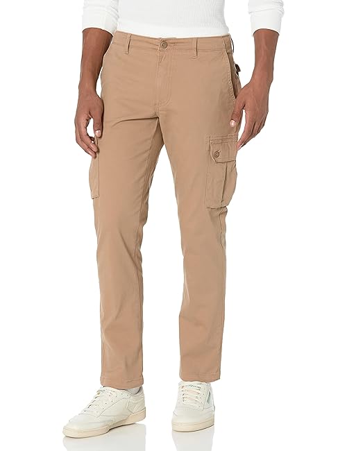 Amazon Essentials Men's Slim-Fit Stretch Cargo Pant (Available in Big & Tall), Dark Khaki Brown, 34W x 34L