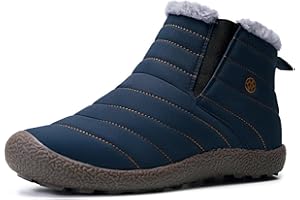 Eagsouni Womens Mens Snow Boots Winter Shoes Slip On Ankle Booties Anti-Slip Water Resistant Fully Fur Lined Outdoor Sneakers