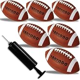 YANYODO 6 Pack Football Size 6 Junior Sized Ball with Textured Grip for Kids Youth Practice, Match and Scrimmage Play Indoors &amp; Outdoors All Weather Use with Pump