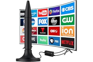 MONZEEN 900+ Miles TV Antenna, 2024 Digital TV Antenna for Smart TV and All TV, Strong Magnetic Base for Easy Installation, 360° & Long Range Reception for HDTV Channels-Support All TV's - 10ft Long Cable
