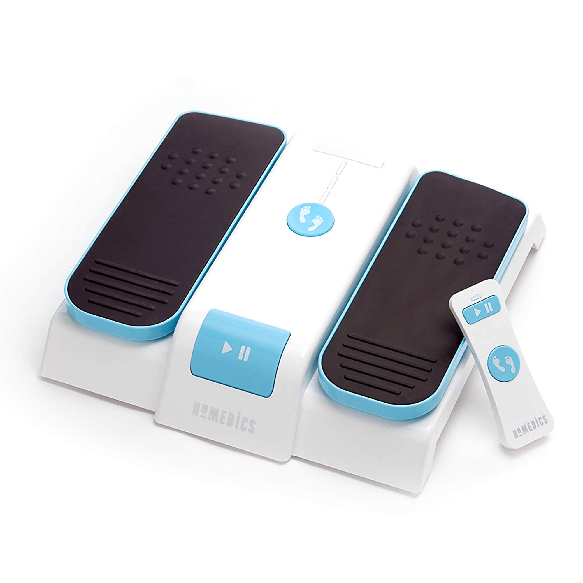 HoMedics Leg Exerciser - Improve Circulation & Mobility, Reduce Joint Discomfort, Aching, Tiredness in Legs, Easy Foot Touch Control & Remote, Lightweight & Compact Storage, 3 Speeds White