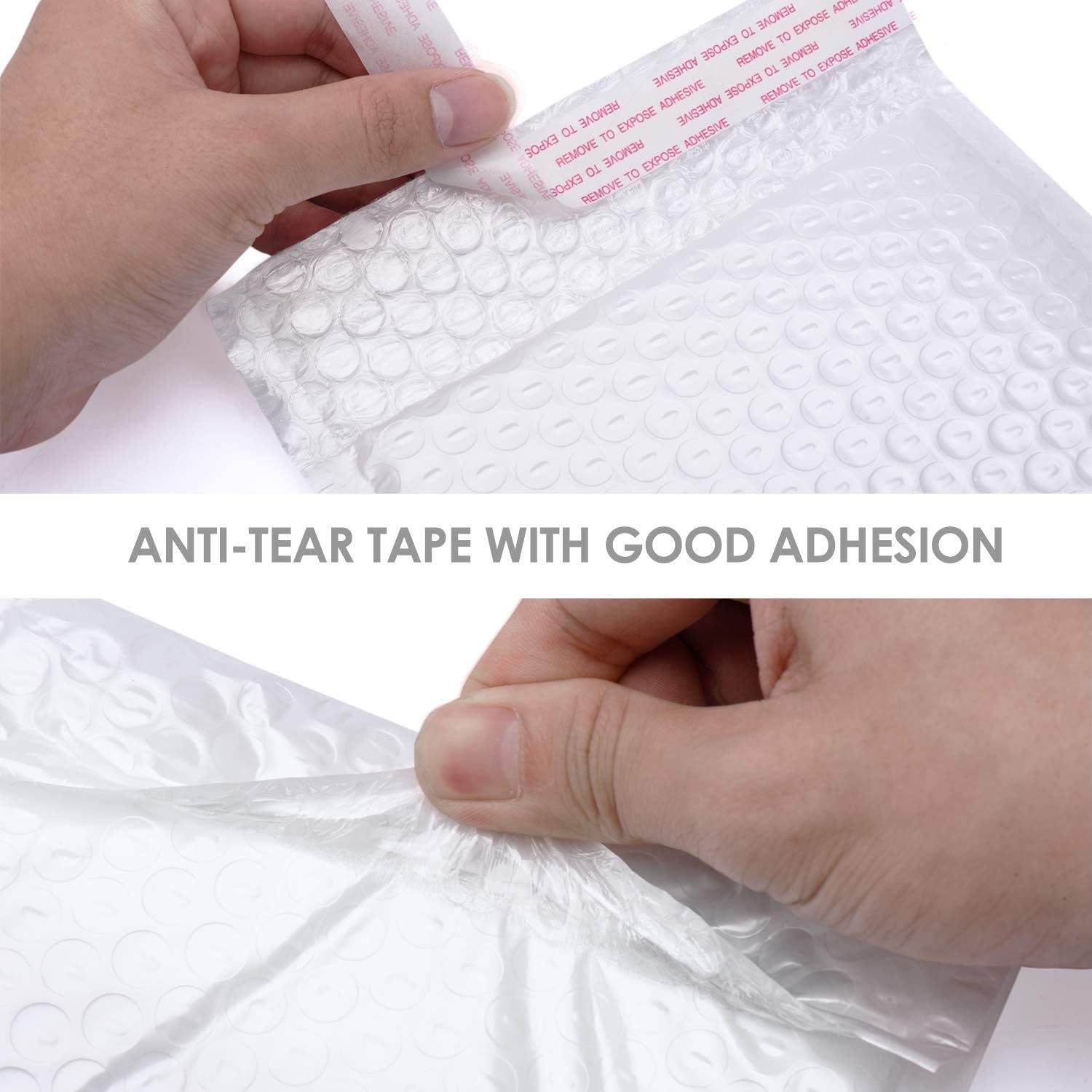 Switory 50pcs Padded Envelopes15.3cmx26.9cm Assorted Color Poly Bubble Mailers A5 Padded Envelopes Bubble Lined Poly Mailer Self Seal for Packaging (White) - Image 4