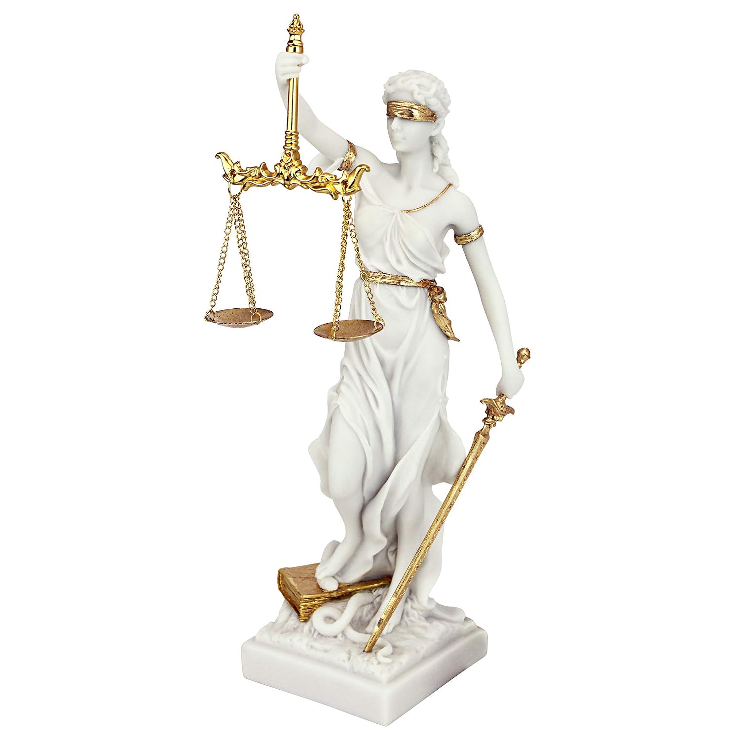 Statua Della Giustizia Bendata In Resina – Scultura Classica Per Studio Legale, Scrivania O Libreria