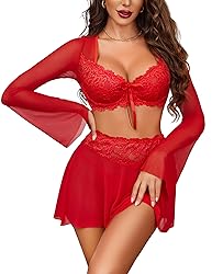 Avidlove Women's Sexy Contrast Lace Mesh Lingerie