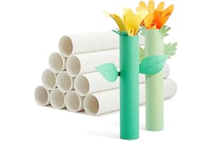 LASSOS BOUTIQUE Genie Crafts 12 Pack White Cardboard Tubes for Crafts, Empty Paper Towels Rolls for DIY Art Projects (1.7 x 10 Inches)