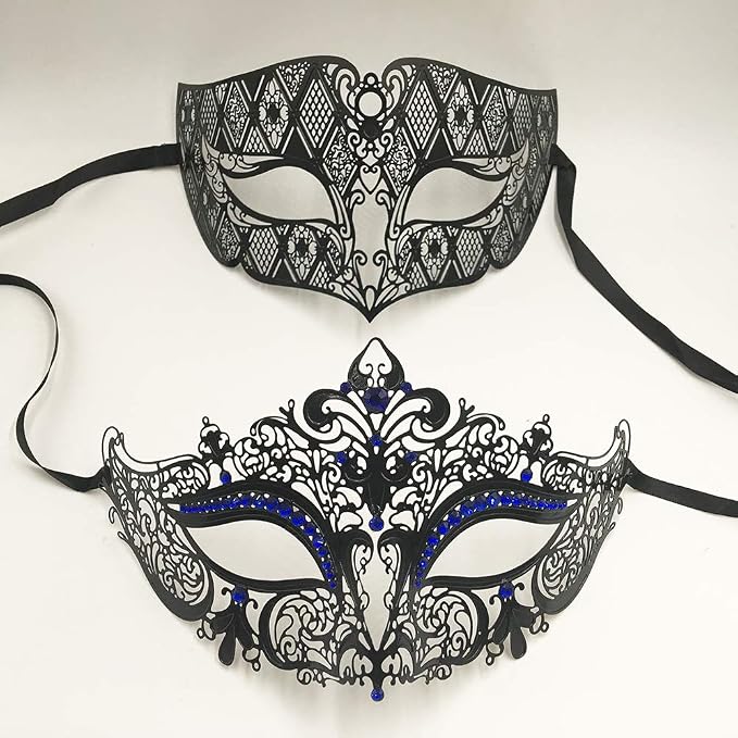 Venezianische Maskenmaske Für Damen – Metall Mit Strass, Für Partys, Bälle & Kostüm-Events