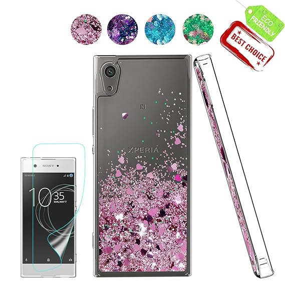 Sony Xperia XA Handyhülle Glitzer ,Süße Mädchen Bewegende Durchsichtig Silikon TPU Smartphone Handy Hülle Case Cover mit HD-S