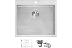 Ruvati 22" x 22" x 12" inch Topmount Laundry Sink - Deep Utility Sink - 16 Gauge Stainless Steel Utility Sink - finish hides scratches - easy to clean- RVU6022