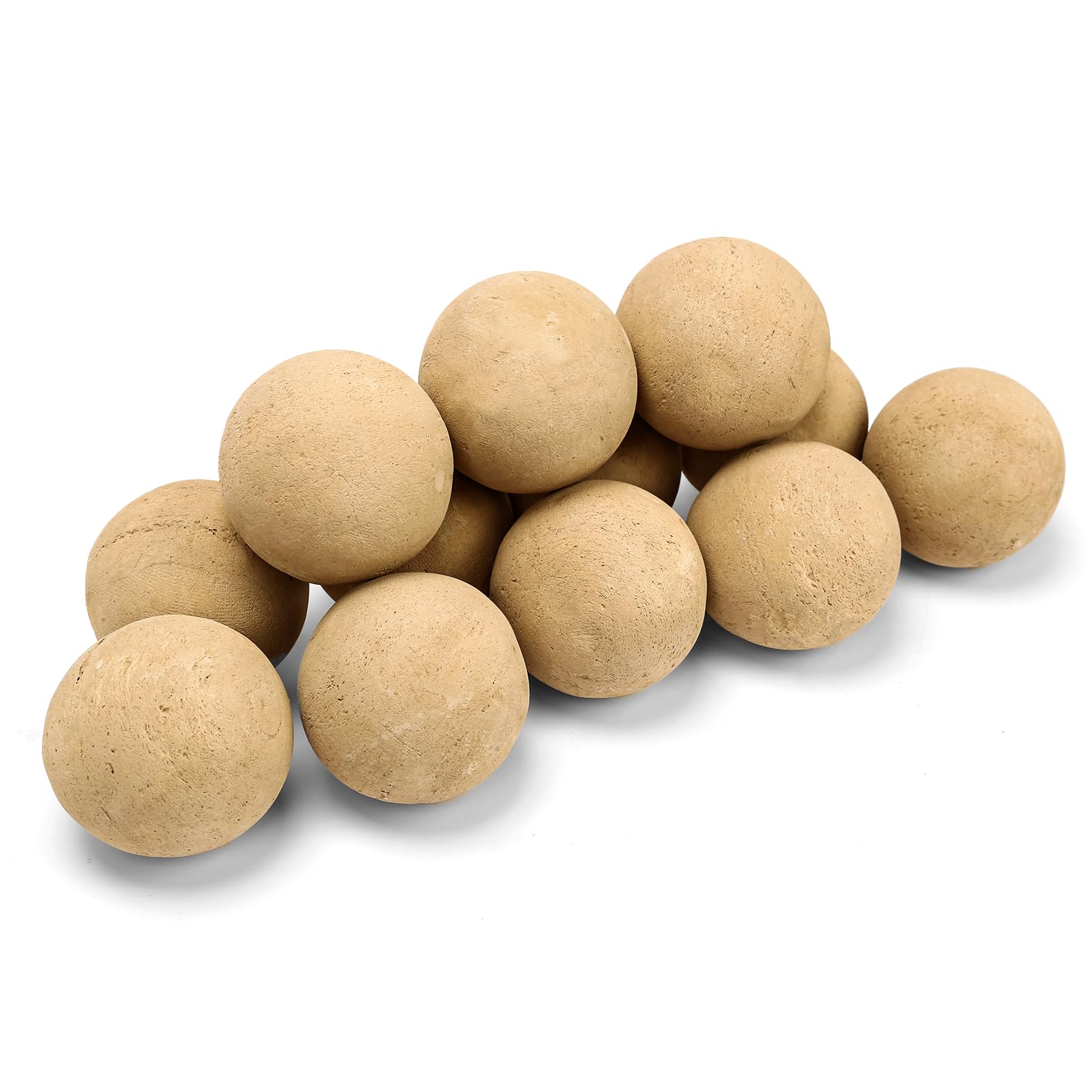 Photo 1 of GRISUN 4-Inch Beige Round Ceramic Fire Balls – Firepit Spheres for Natural & Propane Fireplaces, Safe for Indoor & Outdoor Use, Reusable Set of 12 Decorative Fire Pit Accessories