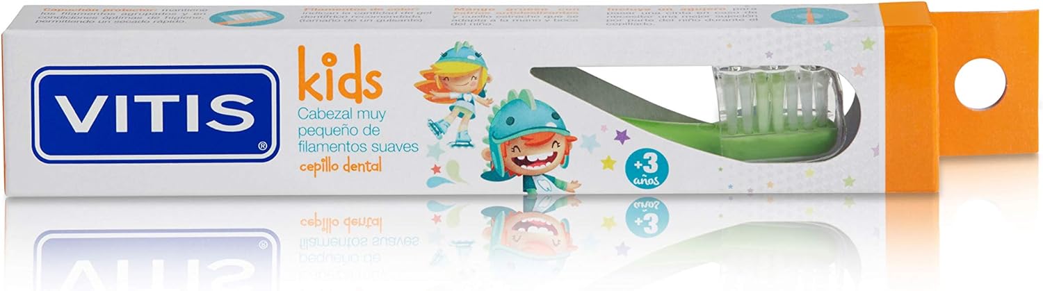 VITIS Kids Cepillo Dental, Negro, Estándar
