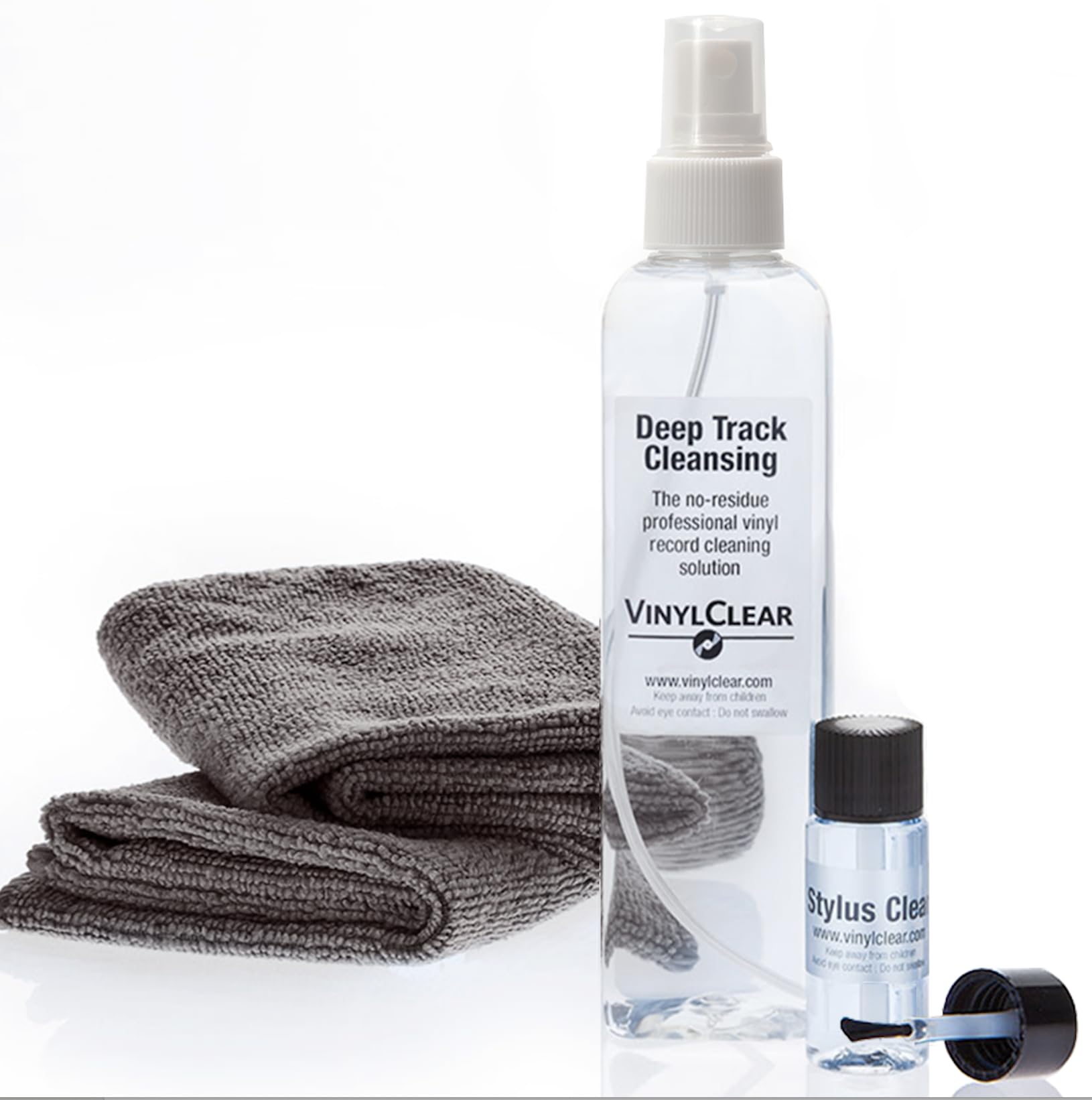 Professional LP Vinyl Record Solution – (250ml) Antistatic Record Restoration & Cleaning Kit, 2 Large Microfiber Cloths, Stylus Brush & Cleaner Fluid. A Choice Gift for Lovers of Vinyl.