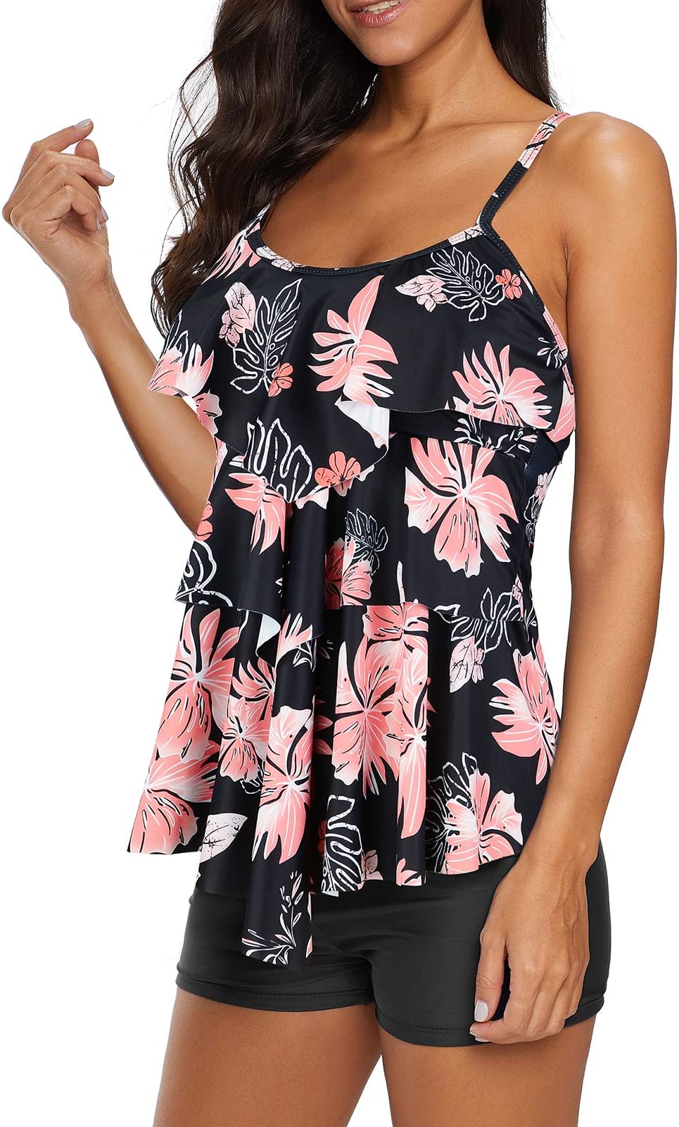 Sport Plus Size Swimsuits for Women Tummy Control Bathing Suits Women's Two Piece Tankini Swimming Suit