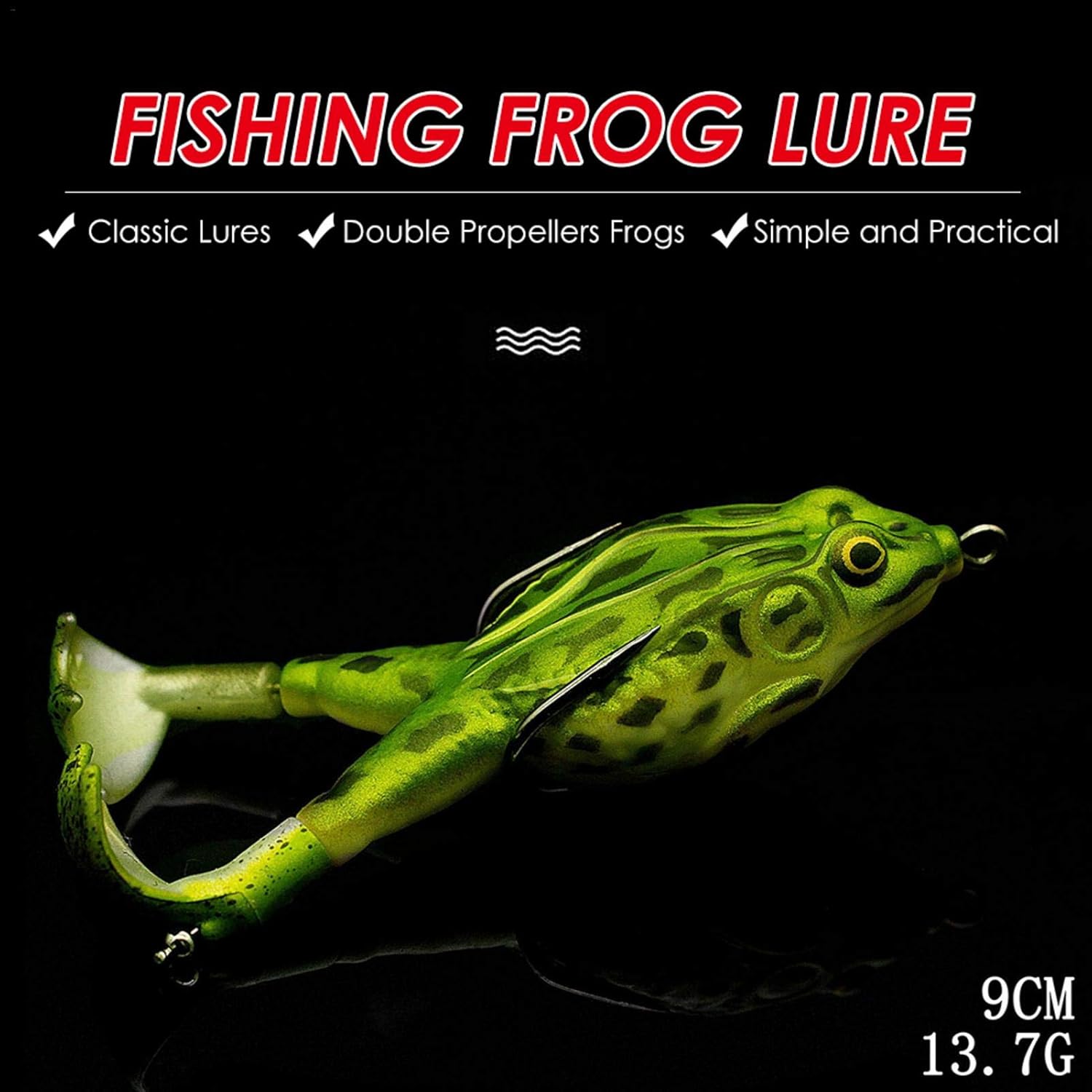 Amazon Co Jp Ever フロッグルアー カエル 雷魚 ダブルプロペラ 蛙 釣り餌 フック餌 ソフト ルアー 生き生き 9 Cm 955cm ホーム キッチン