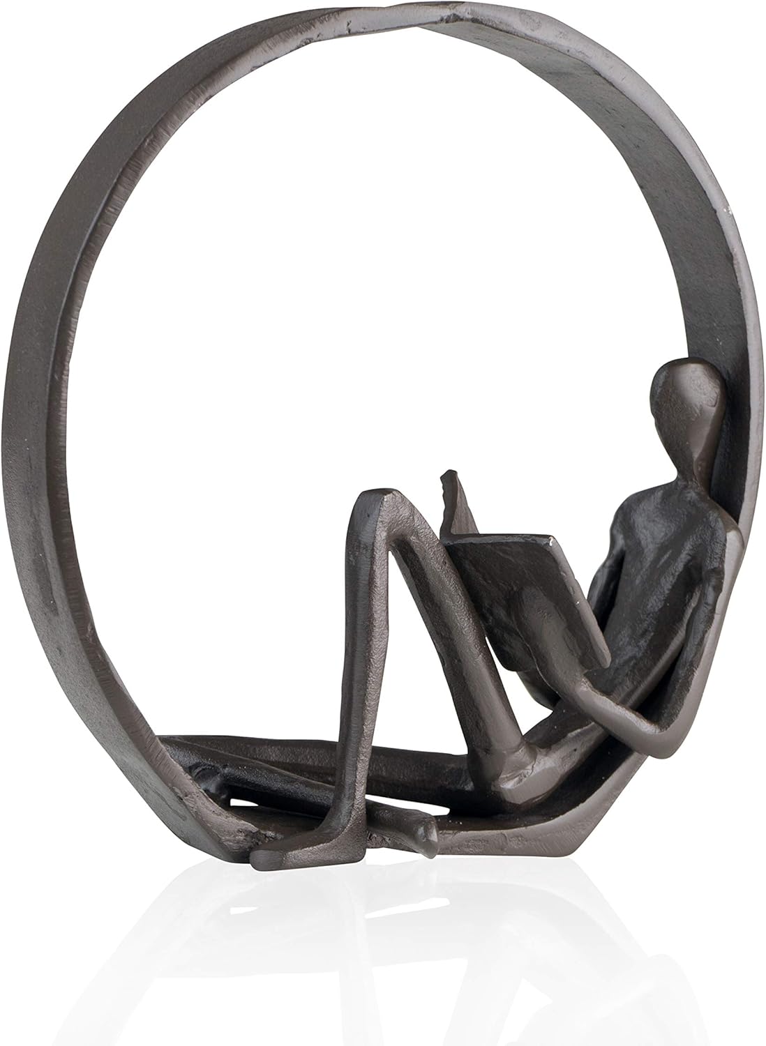 Danya B Small Iron Sculpture Accent Piece, Gift for Readers, Teachers, and More, Old-Fashioned Decorative Object for Home, Office, Table and Desktop Decor: Home & Kitchen
