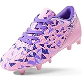 DREAM PAIRS Boys Girls Soccer Cleats Youth Firm Groud Athletic Outdoor Trainning Football Shoes for Little/Big Kid
