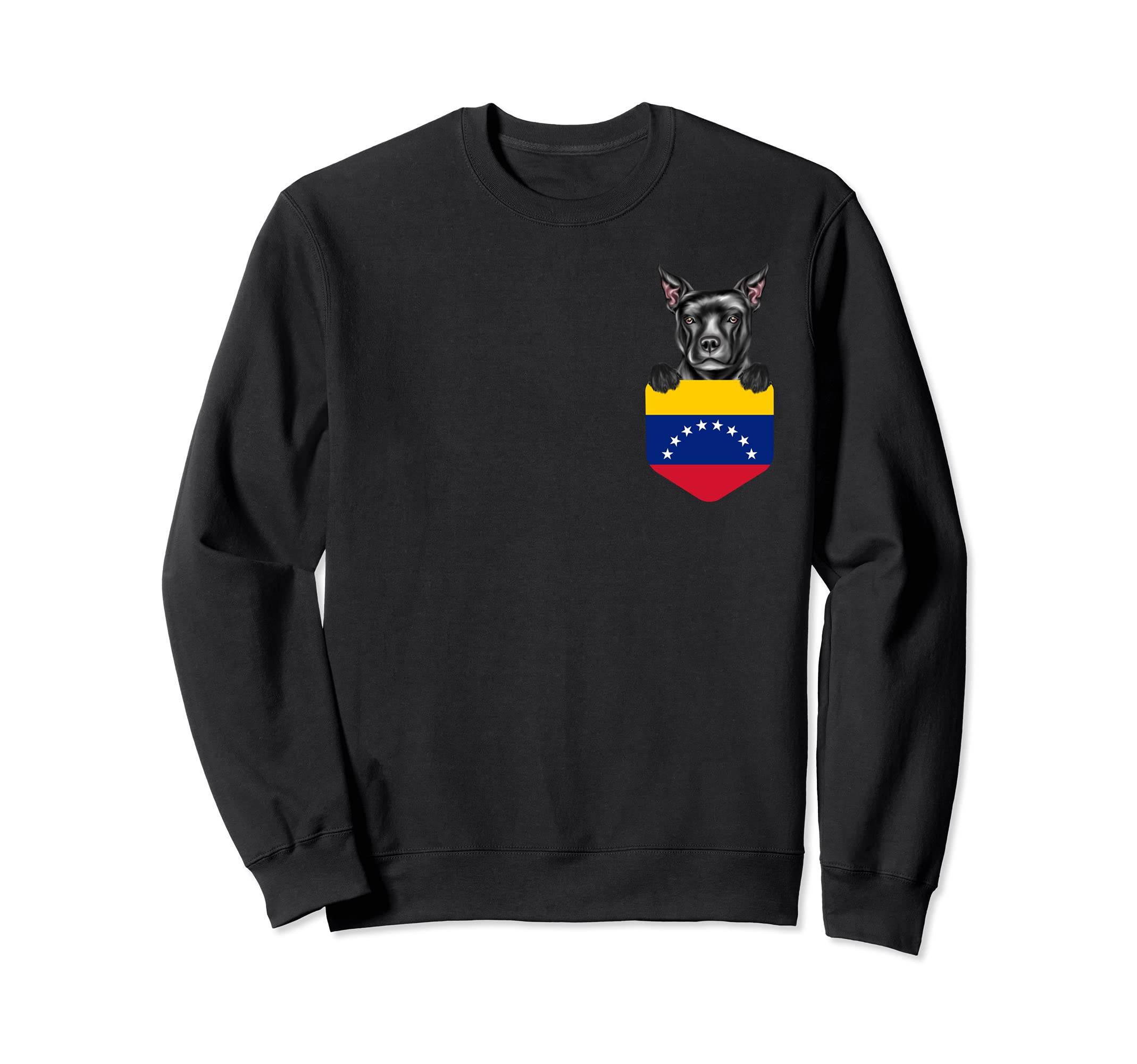 Venezuela Flag Staffordshire Bull Terrier Dog In Pocket Sweatshirt