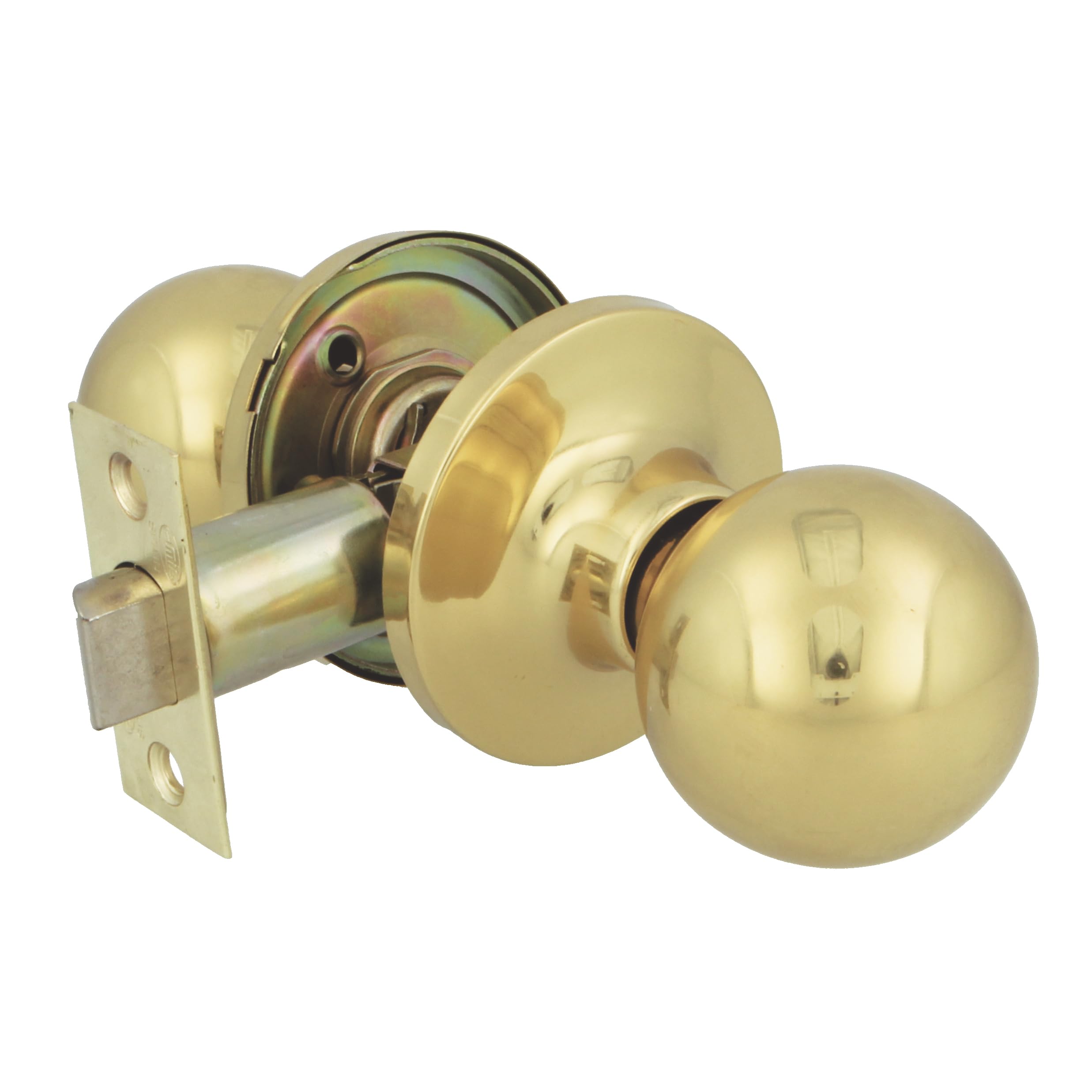 Amig - Interior Door Knob | with Entry Handle 60/70 mm | Ball Knob on Both Sides | for Wooden Passage Doors from 35 to 45 mm | Polished Brass