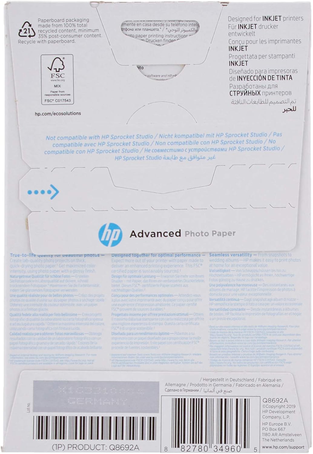 hp everyday photo paper 10x15