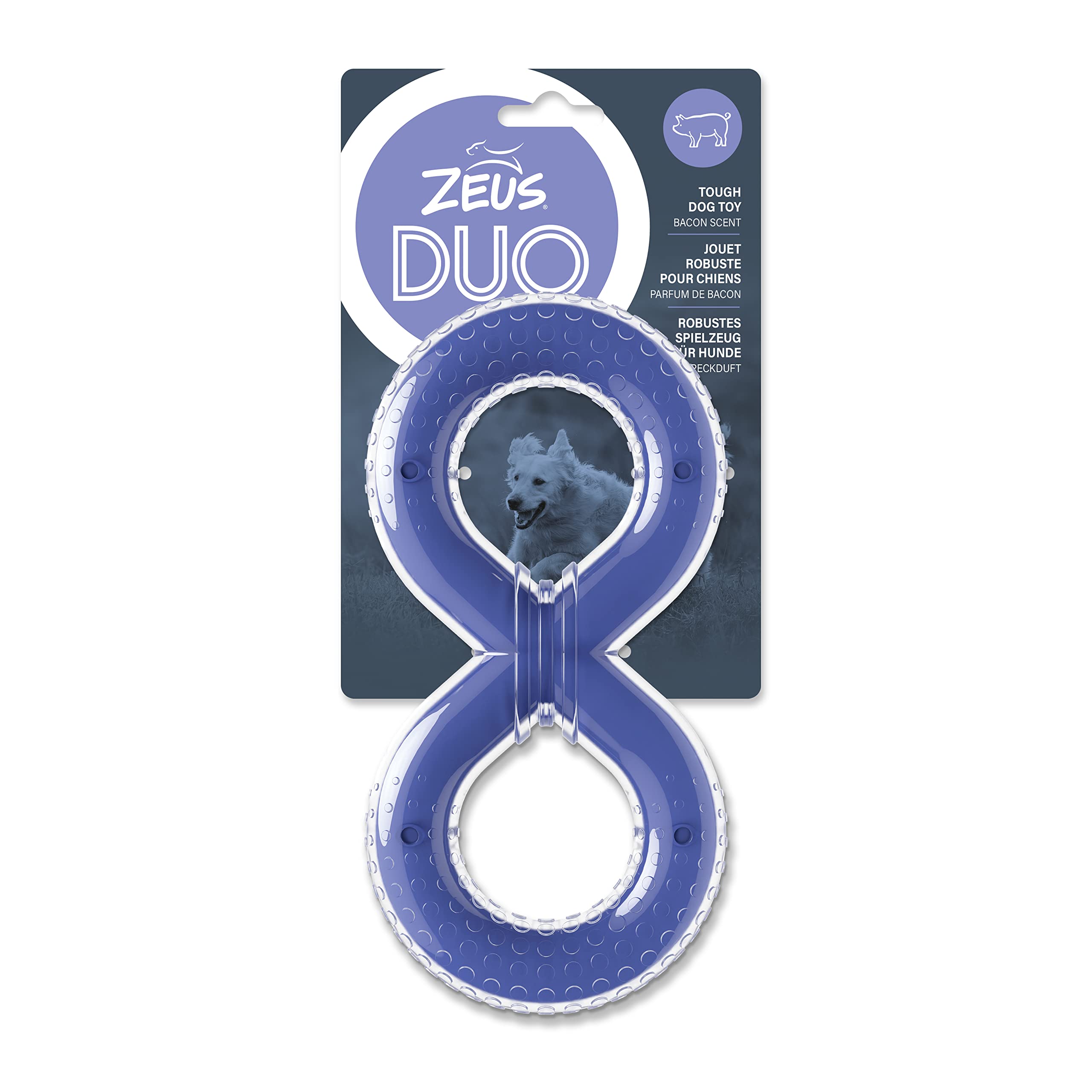 Zeus Duo Figure-8 Tug, 20cm (8in), Purpl โ image 1