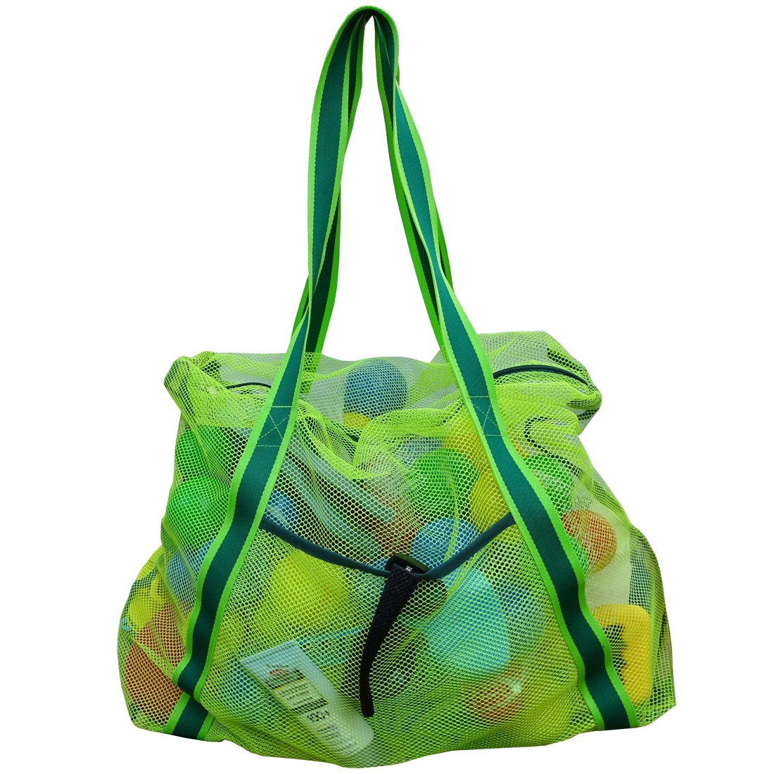 Leberna Large Mesh Beach Bag Foldable Lightweight Heavy Duty Toys Tote Bag