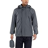 GIISAM Men’s Rain Jacket with Hood Lightweight Rain Coats Waterproof Raincoat Packable Windbreaker for Hiking Cycling