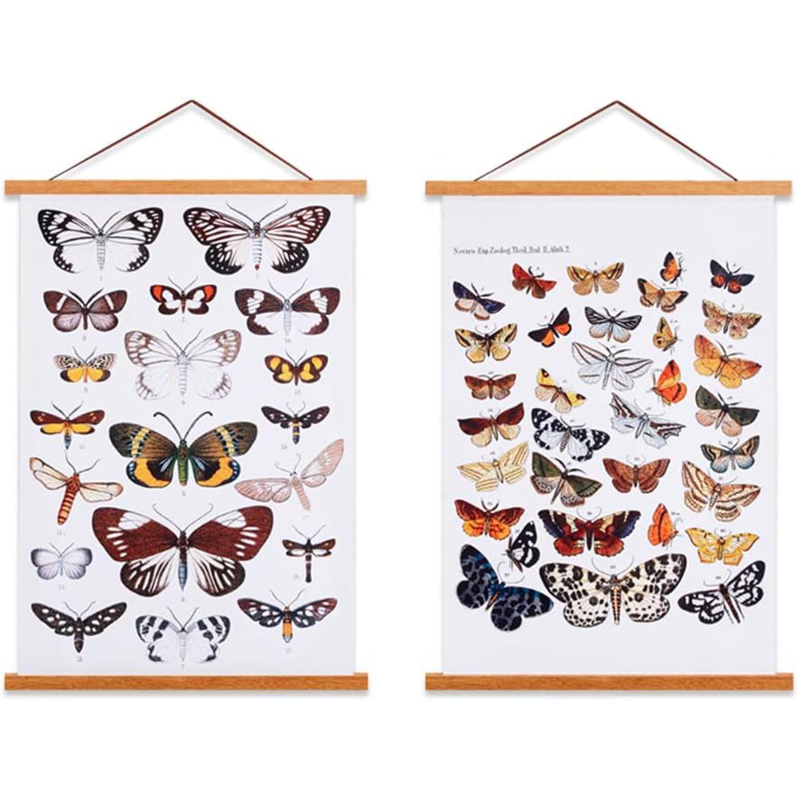 Ywlake Magnetic Poster Frame Frames,Light Wood Wooden Poster Hangers Hanger Hanging Kit for Canvas Artwork Art Print (42cm / 16.5", Teak,2 Packs)