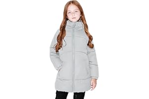 SOLOCOTE Girls Winter Coats Heavyweight Mediun Length Warm Jackets Down-like Cotton Wadding Outwear 3-14Y