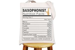 JNIAP Saxophonist Tote Bag Saxophone Lover Gift Saxophonist Gift Musical Instrument Gifts Saxophone Player Shoulder Bag