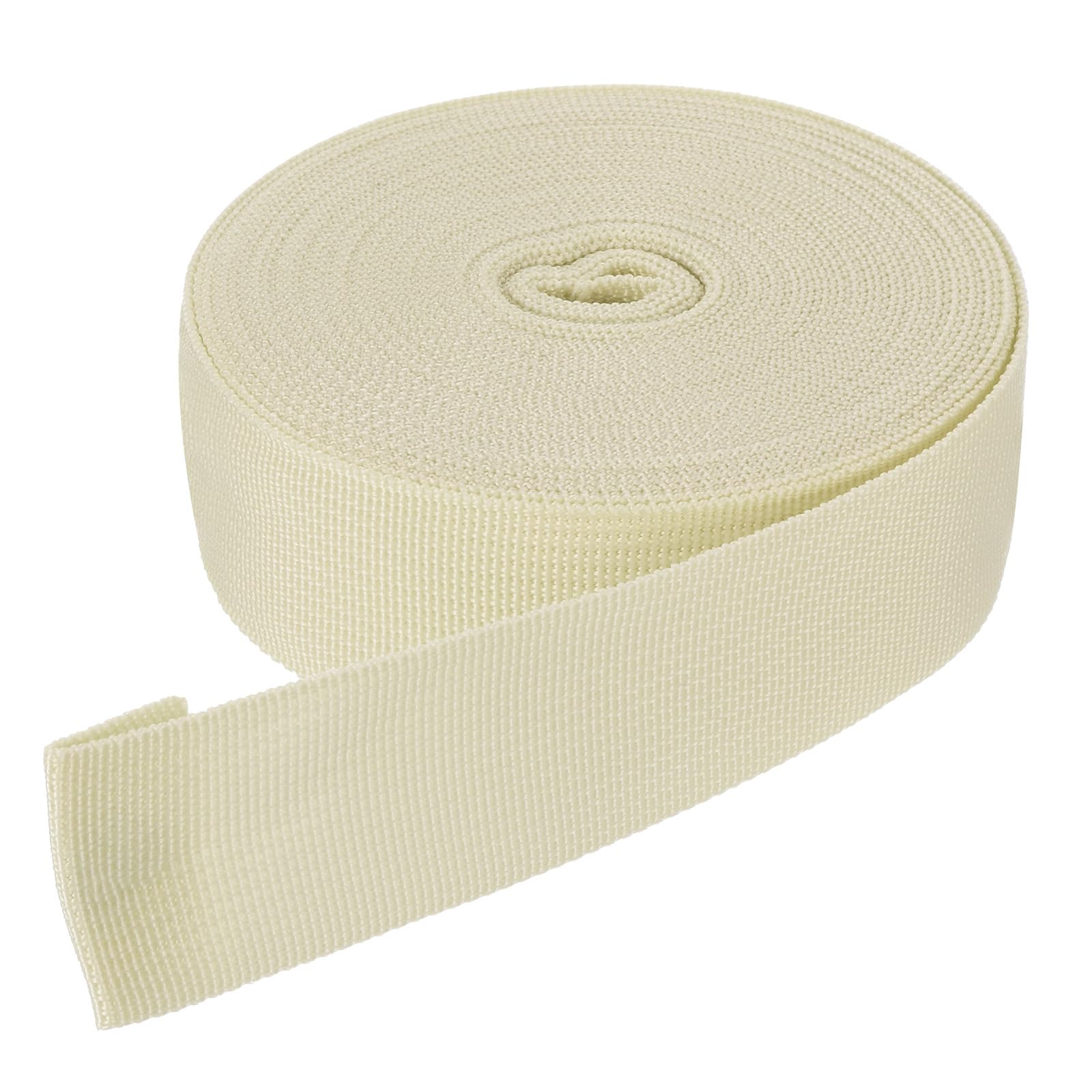 DMiotech 10 Yard x 1 1/2 Inch Width Nylon Webbing Strap Poly Flat Webbing Strapping for DIY Craft Backpack Strapping, Sewing, Outdoor Gear Repair, Beige