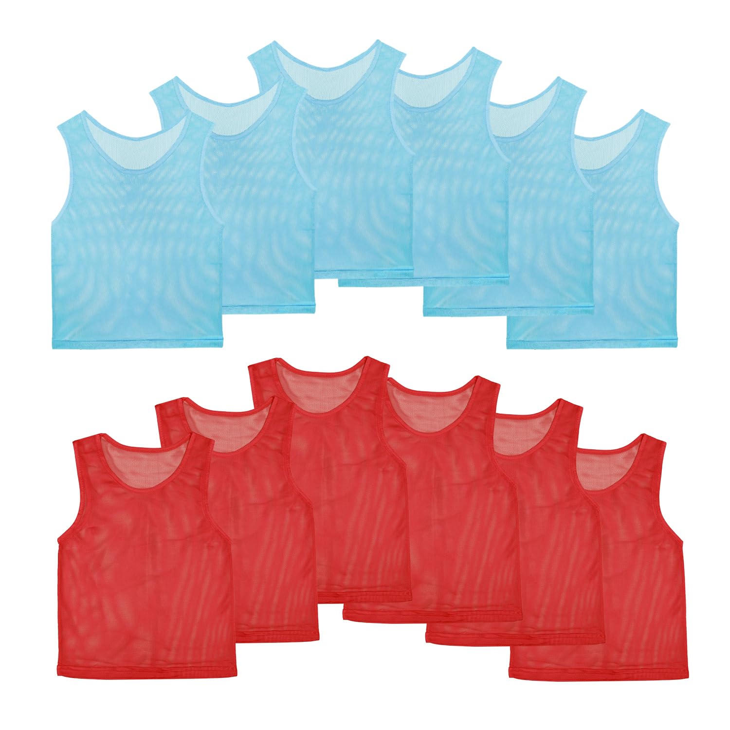 Photo 1 of Layway Pinnies Team Practice Vests for Child Youth Teen Adult,Mesh Scrimmage Jersey for Soccer Football Basketball,Set of 12/24 (Red-6 + Blue-6, Child/5-10 Years Old)