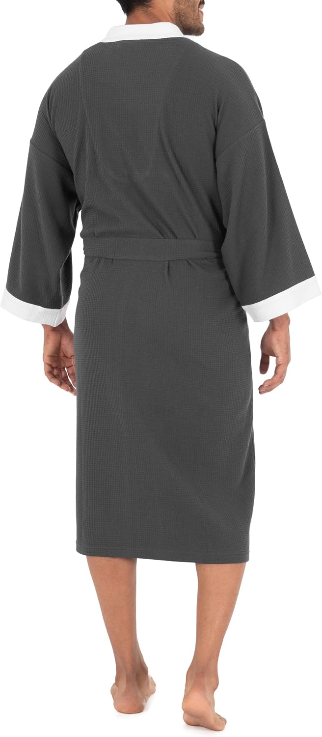 IZOD Men's Waffle Knit Kimono Robe at  Men’s Clothing store
