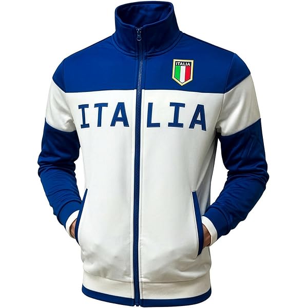 Men's Italy Jacket, Full Zip Italia Soccer Track Jacket With