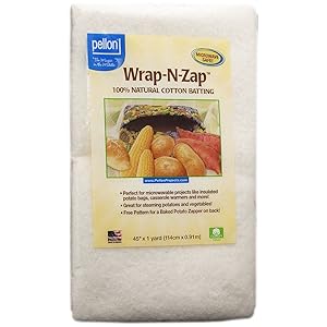 Pellon Wrap-N-Zap Cotton Quilt Batting, 45 by 36-Inch, Natural, 1 Pack,