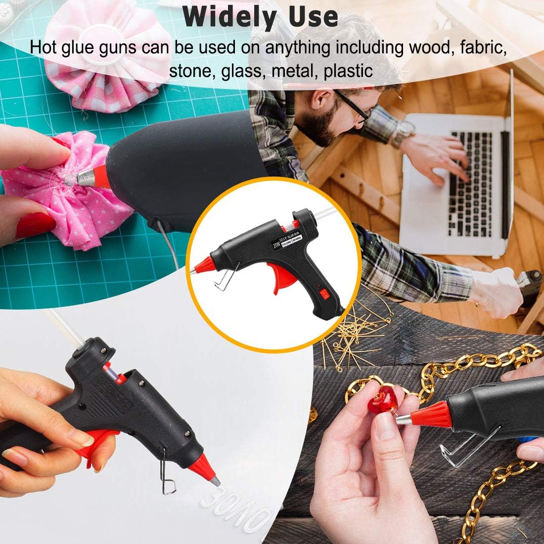 Hot glue gun, 20W Temp Mini Melt Glue Gun with 20PCS Glue sticks, Heating Fast, Perfect for DIY School Projects, Home Quick Repairs, Creative Arts & Crafts: Home Improvement