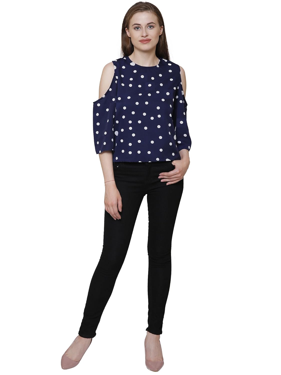 kalava women's crepe top (blue)