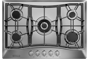 Empava 30 Inch Built-in Gas Cooktop with 5 Sealed SABAF Burners, Stainless Steel Surface LPG/NG Convertible, Flame Failure Protection, Dishwasher Safe Grates