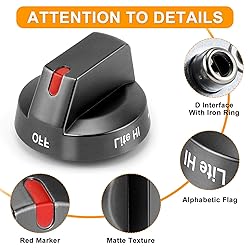 AMI PARTS DG64-00473B Black Stainless Knobs